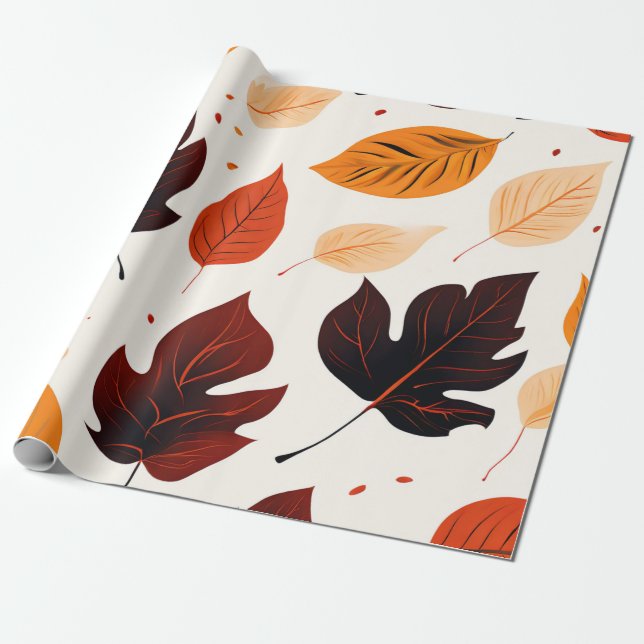 Papier Cadeau Élégance feutrée : teintes molles automnales (Déroulé)