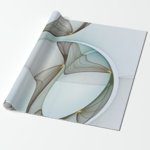 Papier Cadeau Élégance moderne abstraite turquoise marron or