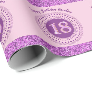 Papier cadeau élégant 18ème anniversaire paillette
