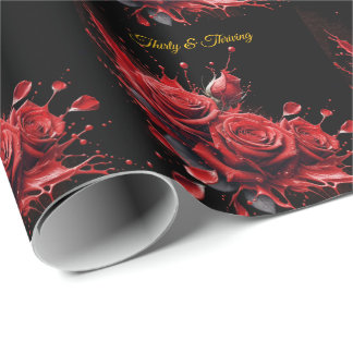 Papier Cadeau Elégant 30e anniversaire - Roses en fleurs