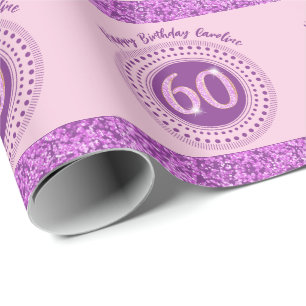 Papier cadeau élégant 60e anniversaire paillettes