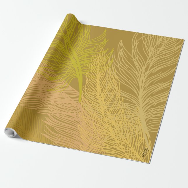 Papier Cadeau Élégant Arrière - plan de feuille d'or (Déroulé)
