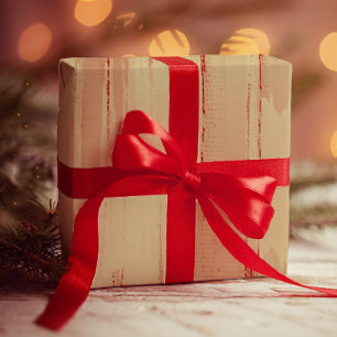 Papier Cadeau Elégant Artsy Golden Brushstrokies Dark Red & Gold