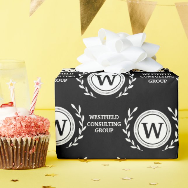Papier cadeau élégant avec monogramme professionne (Fête d'anniversaire)