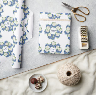 Papier Cadeau Elégant Baby shower de printemps d'été Hydrangea b