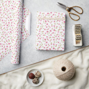 Papier Cadeau Élégant Baby shower Floral rose