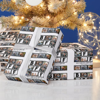 Papier Cadeau Élégant BFF Meilleurs amis Forever 9 Collage photo