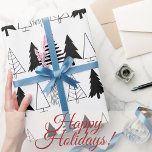 Papier Cadeau Elegant Black and White Christmas Trees<br><div class="desc">Enjoy gift giving with this Elegant Trendy Cute Black and White Christmas Trees Wrapping Paper. Have a Wonderful Christmas!</div>