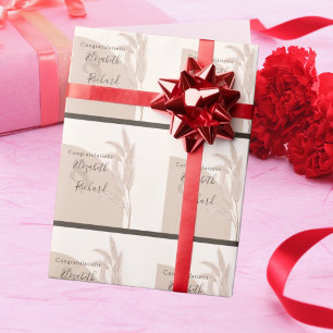 Papier Cadeau Elégant Boho Pampas Grass Mariage moderne