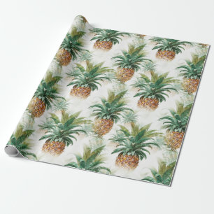 Papier Cadeau Élégant cadeau Motif hawaïen à ananas tropicale