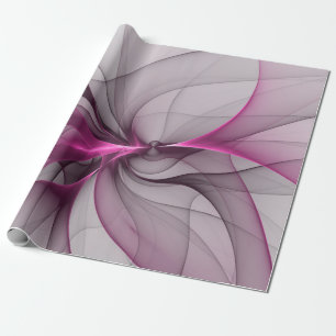 Papier Cadeau Élégant Chaos Moderne Art Fractal Abstrait Rose