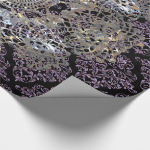 Papier Cadeau Élégant chic de vieux de Hollywood cool de damassé