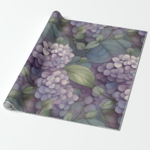 Papier Cadeau Elégant chic pourpre pourpre chic aquarelle fleuri