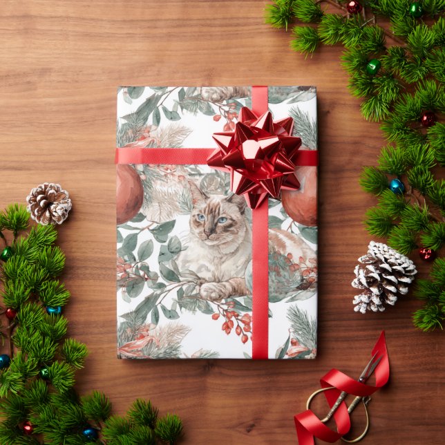 Papier Cadeau Elegant Christmas Cat (Cadeau de vacances)