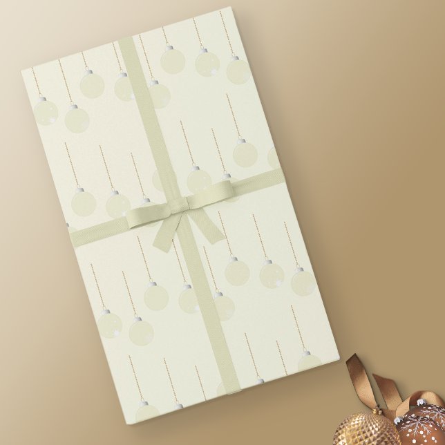 Papier Cadeau Elégant classique crème Baubles de Noël (Cream Baubles Wrapping Paper)