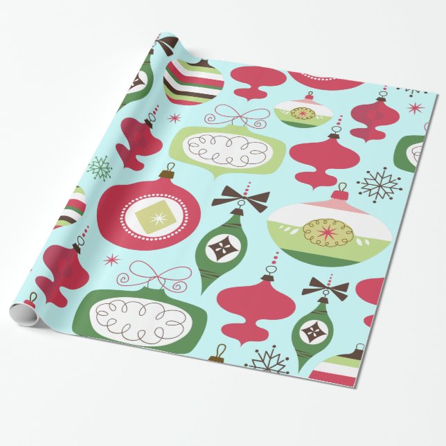 Papier Cadeau Élégant décor de Noël art déco (Déroulé)