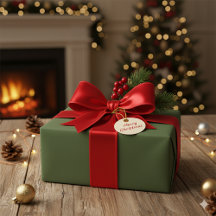 Elegant Deep Forest Green Christmas Gift Paper