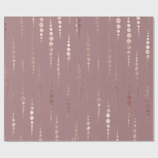 Papier cadeau élégant en métal rose doré à motifs