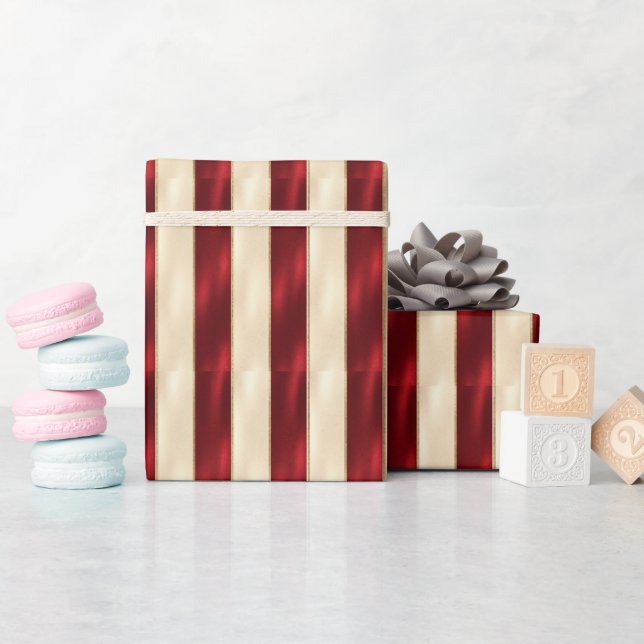 Papier Cadeau Élégant et rayure dorée (Baby Shower)