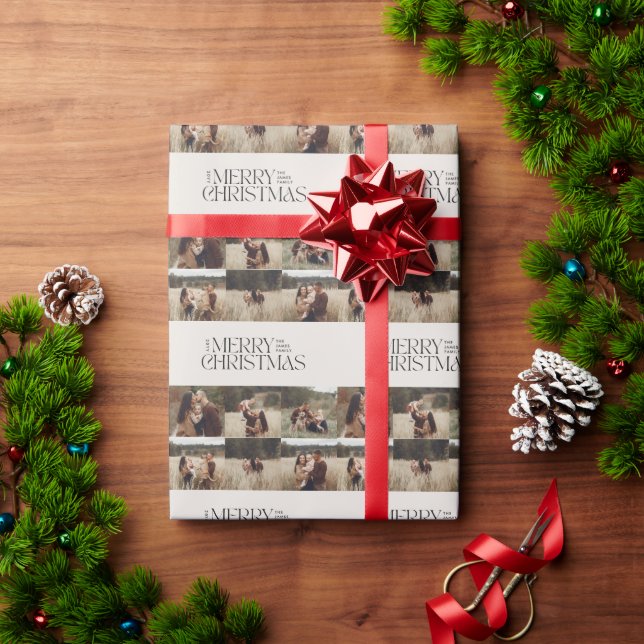 Papier Cadeau Élégant feuillage naturel moderne minime multi pho (Cadeau de vacances)