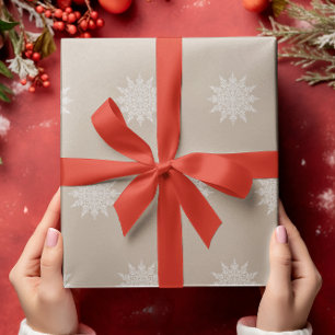 Papier Cadeau Élégant flocon de neige Aquarelle Noël Beige