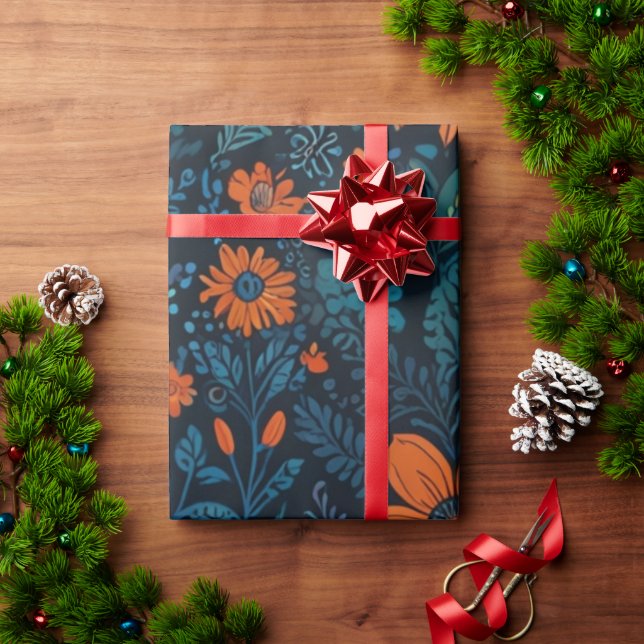 Papier Cadeau Élégant Floral (Cadeau de vacances)