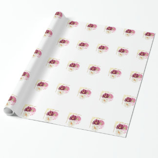 Papier Cadeau Elegant Floral Watercolor Birthday Wrapping Paper