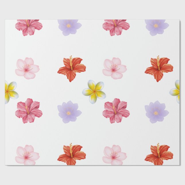 Papier Cadeau Elegant Floral Wrapping Paper (Plat)