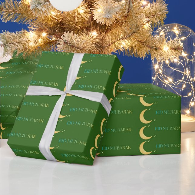 Papier Cadeau Elegant Green Eid Wrapping Paper (Vacances)