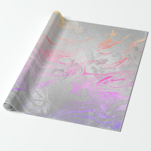 Papier Cadeau Élégant holographe moderne en marbre et parties