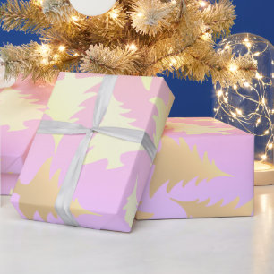 Papier Cadeau Élégant holographe motif de sapin de Noël