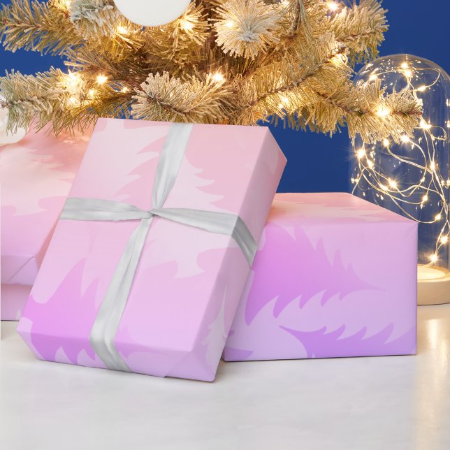 Papier Cadeau Élégant holographe motif de sapin de Noël (Vacances)
