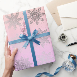 Papier Cadeau Élégant holographique motif de flocon de neige de 