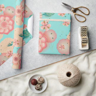 Papier Cadeau Elégant jardin de printemps ornemental Floral
