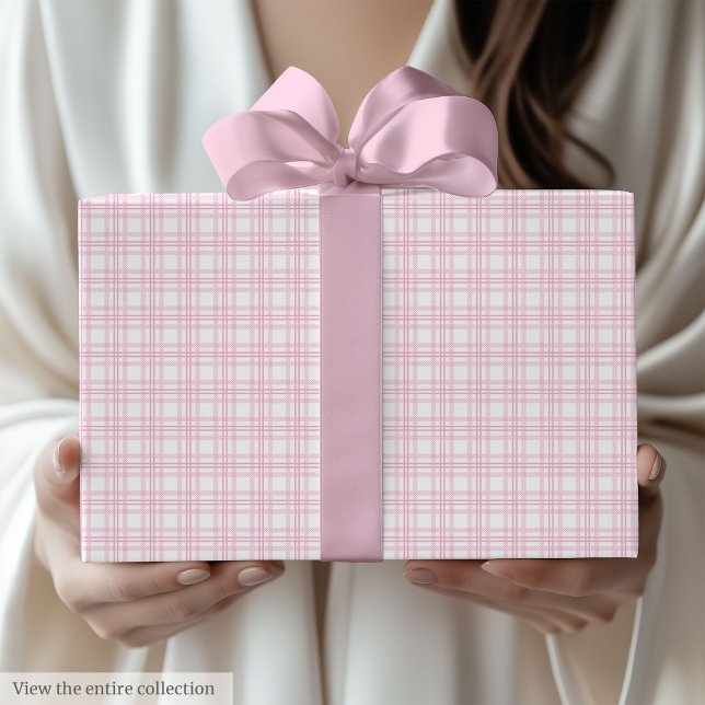 Papier Cadeau Elegant Light Pink & White 50th Birthday Gift Wrap (Elegant Light Pink & White 50th Birthday Gift Wrap)
