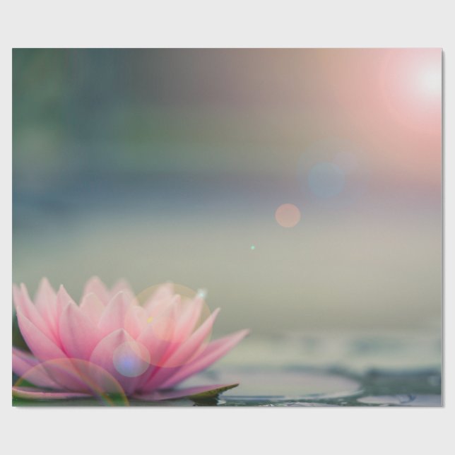 Papier Cadeau Élégant Lotus Nature (Plat)