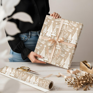 Papier Cadeau Elégant Luxe Vacances Forêt À feuillage persistant