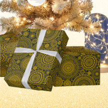 Élégant mandala motif en or vert diwali