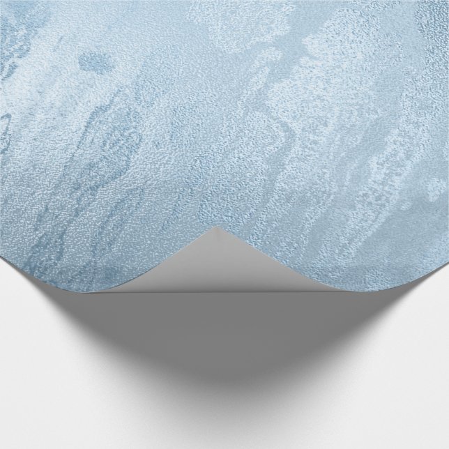 Papier Cadeau Élégant marbre bleu frais et moderne (Coin)