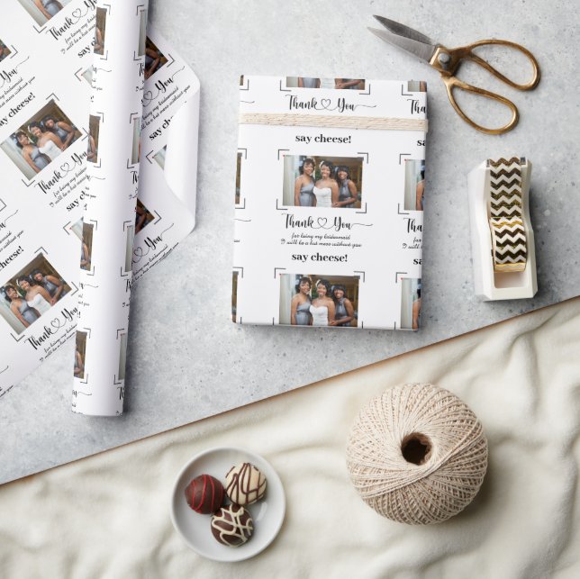 Papier Cadeau Élégant Mariage Africain Thanksgiving À Bridesmaid (Artisanat)