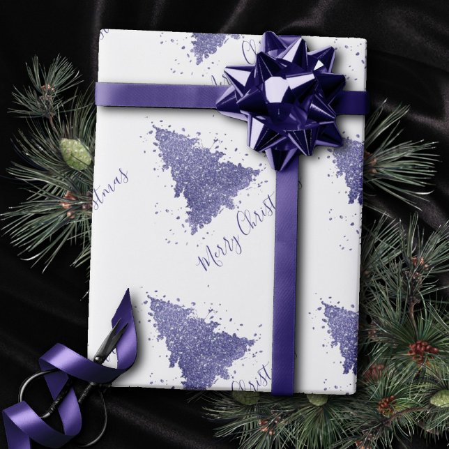 Papier Cadeau Elegant Merry Christmas | Charming Lavender Purple (Créateur téléchargé)