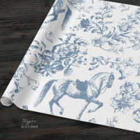 Élégant modèle floral de Cheval Blanc Bleu Vintage