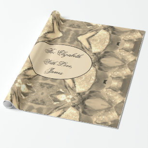 Papier Cadeau Élégant Moderne Chic Art Abstrait Faux Gold Sparkl