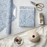 Papier Cadeau Élégant Motif d'art de la ligne botanique<br><div class="desc">Papier d'emballage motif de feuillage d'art botanique.</div>
