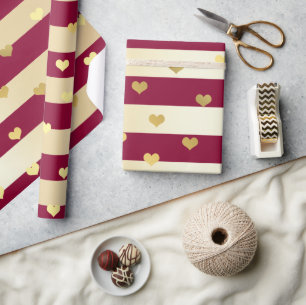 Papier Cadeau Élégant motif de coeur de la Saint-Valentin