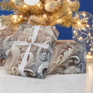 Papier Cadeau Élégant Motif de dentelle Pastel Gradient