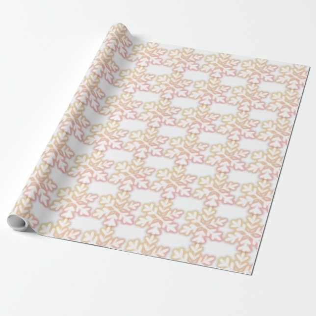 Papier Cadeau Élégant motif de flocon de neige (Déroulé)