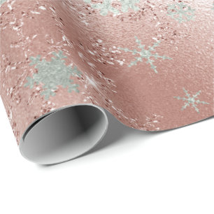 Papier Cadeau Élégant Motif de flocon de neige de Noël en cui