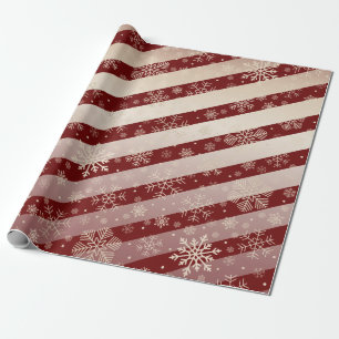 Papier Cadeau Élégant Motif de flocon de neige rouge de Noël
