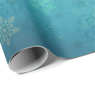 Papier Cadeau Élégant Motif de Noël Turquoise